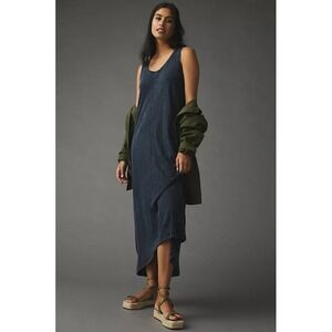 Daily Practice by Anthropologie Womens Lounge Midi Dress Sleeveless Black Large